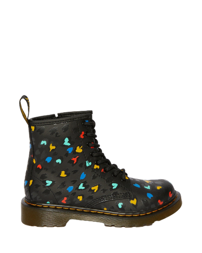 1460 LEATHER HEART PRINT LACE UP BOOTS KIDS